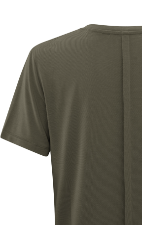 YAYA Basic T-shirt Ronde V-hals en korte mouwen | Round Neck Short Sleeves - Shitake Brown