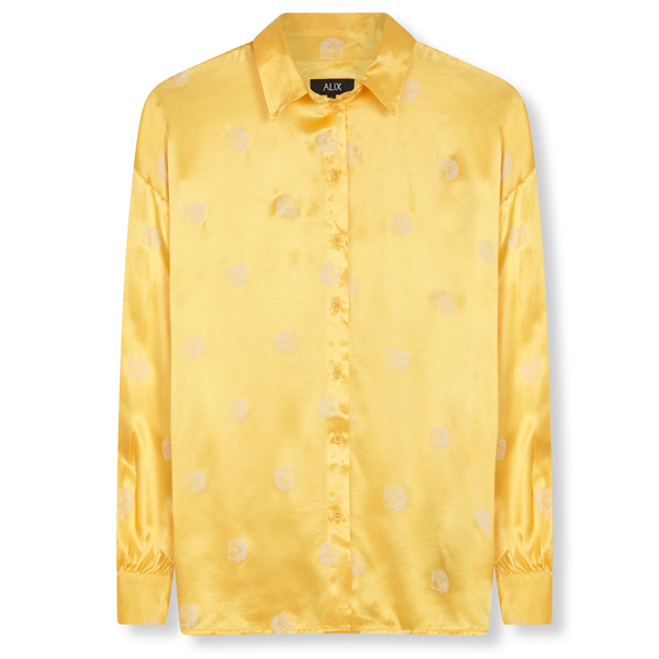 Blouse ALIX The Label Geel DOT LEOPARD SATIN Blouse Soft Yellow