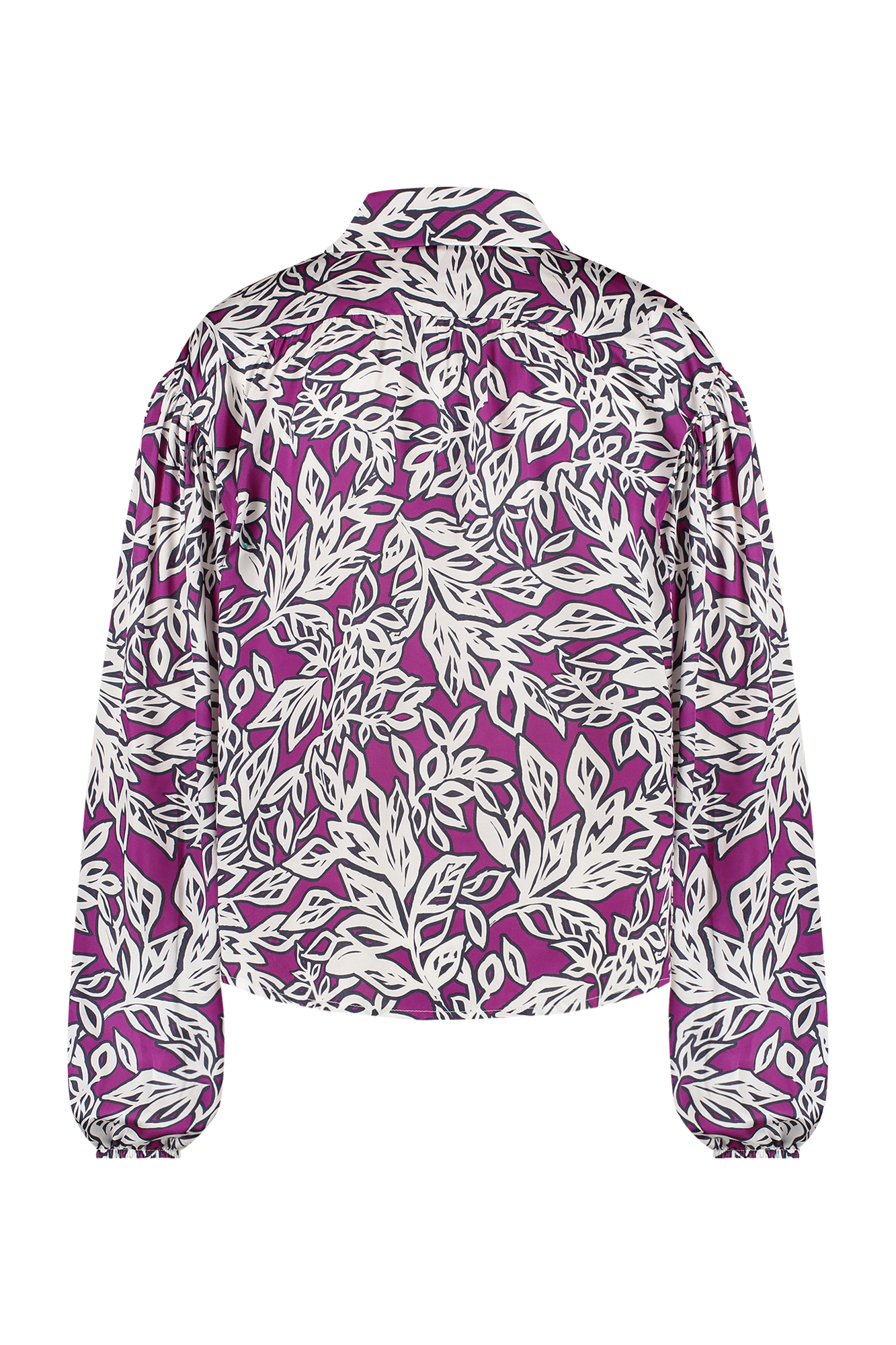 Blouse Studio Anneloes Esmee Satin Blouse Print Magenta Off White