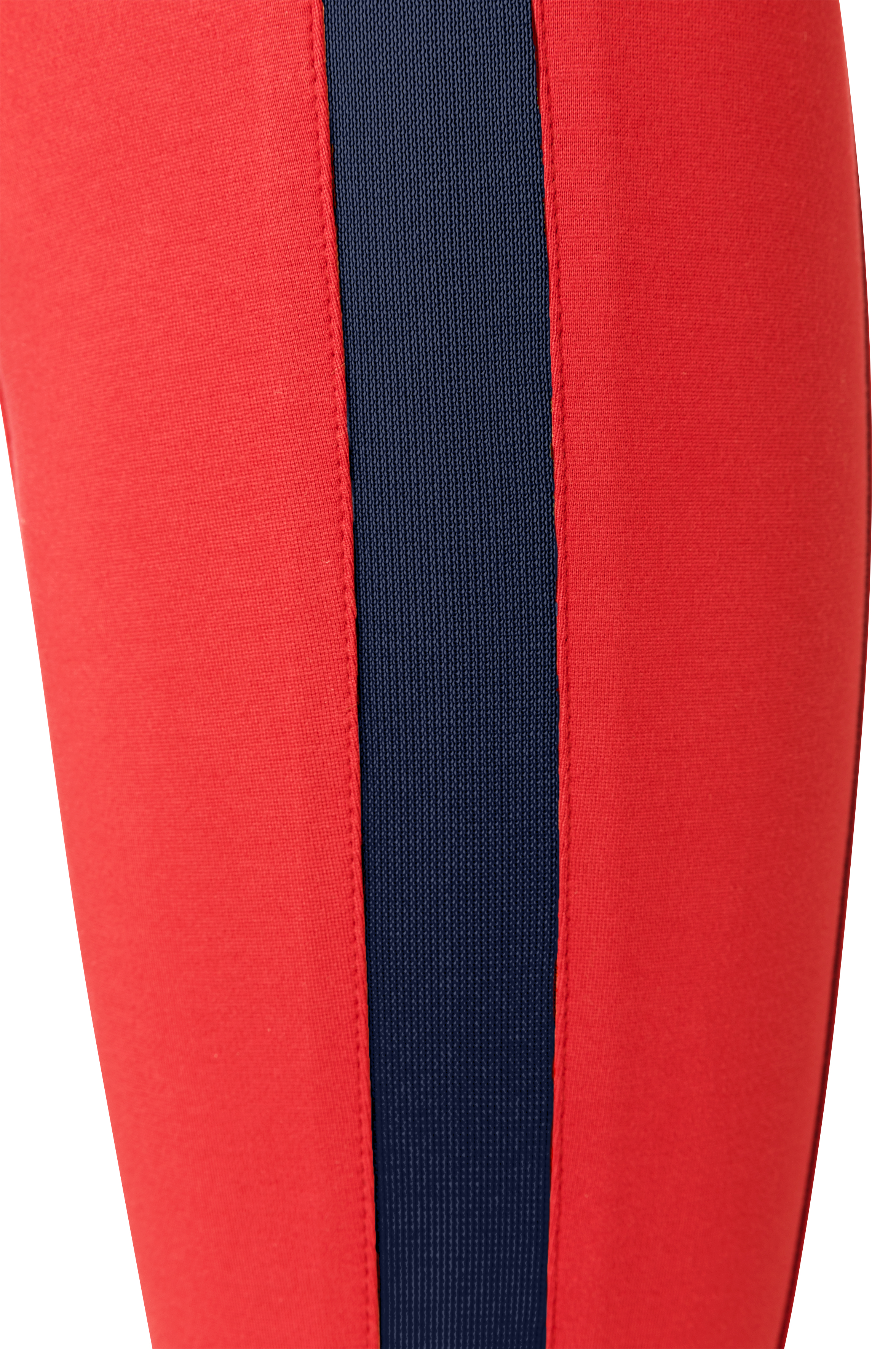 Broek YAYA Women Jersey Broek met uitlopende pijpen en zijstreep Firy Red Navy