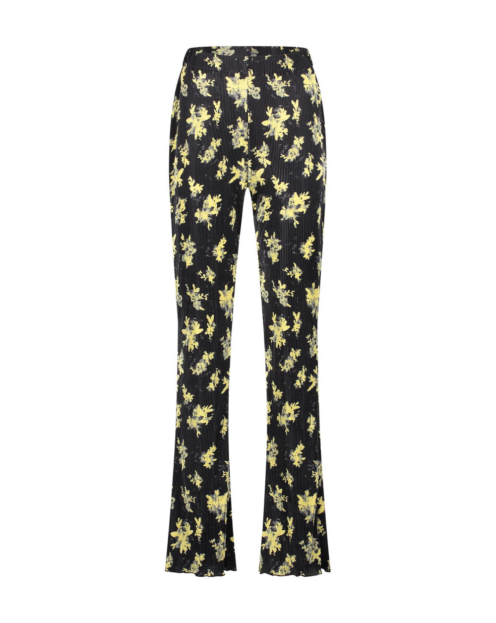 Freebird Broek Poppy Plisse Sunlight Yellow Flower Print