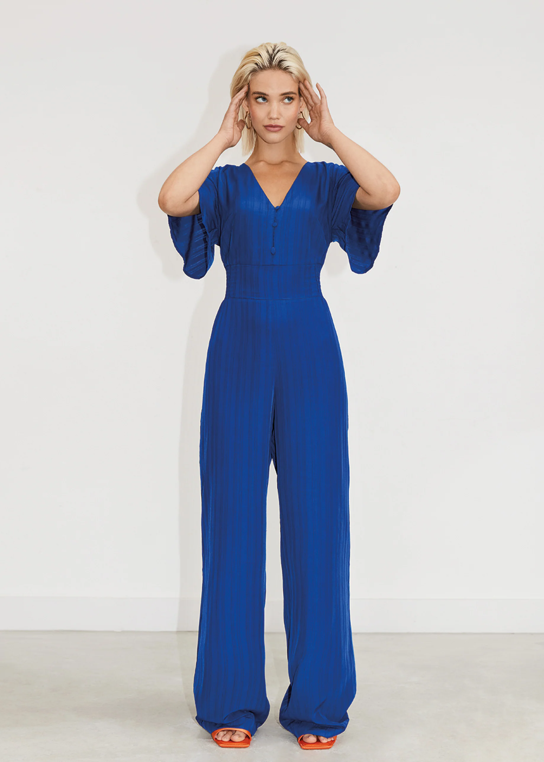 Freebird Icons Jumpsuit Aviana Royal Blue Kobalt Blauw