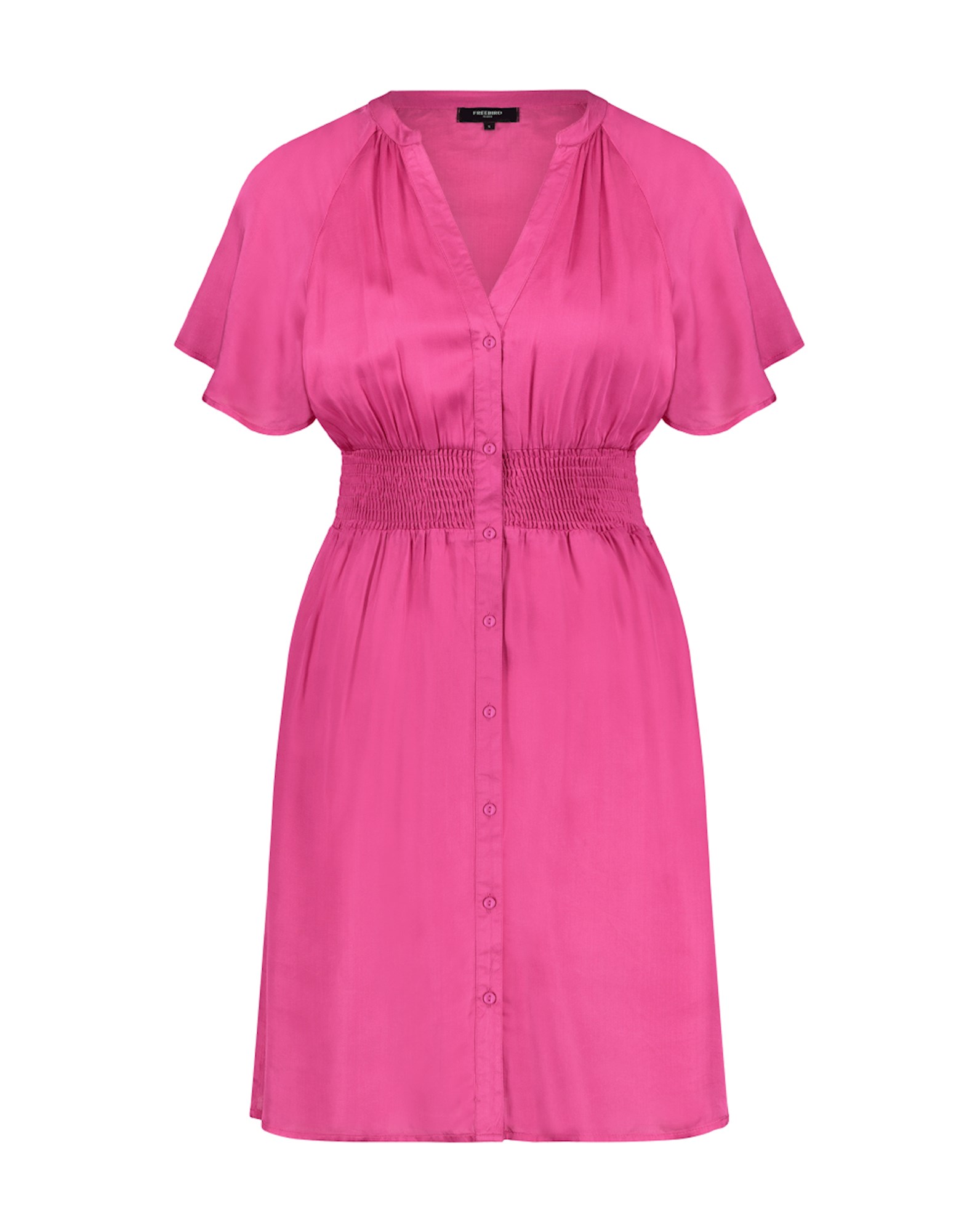 Freebird Jurk Satijn Mae Mini Fuschia Roze | Freebird Satin Dress Fuschia 