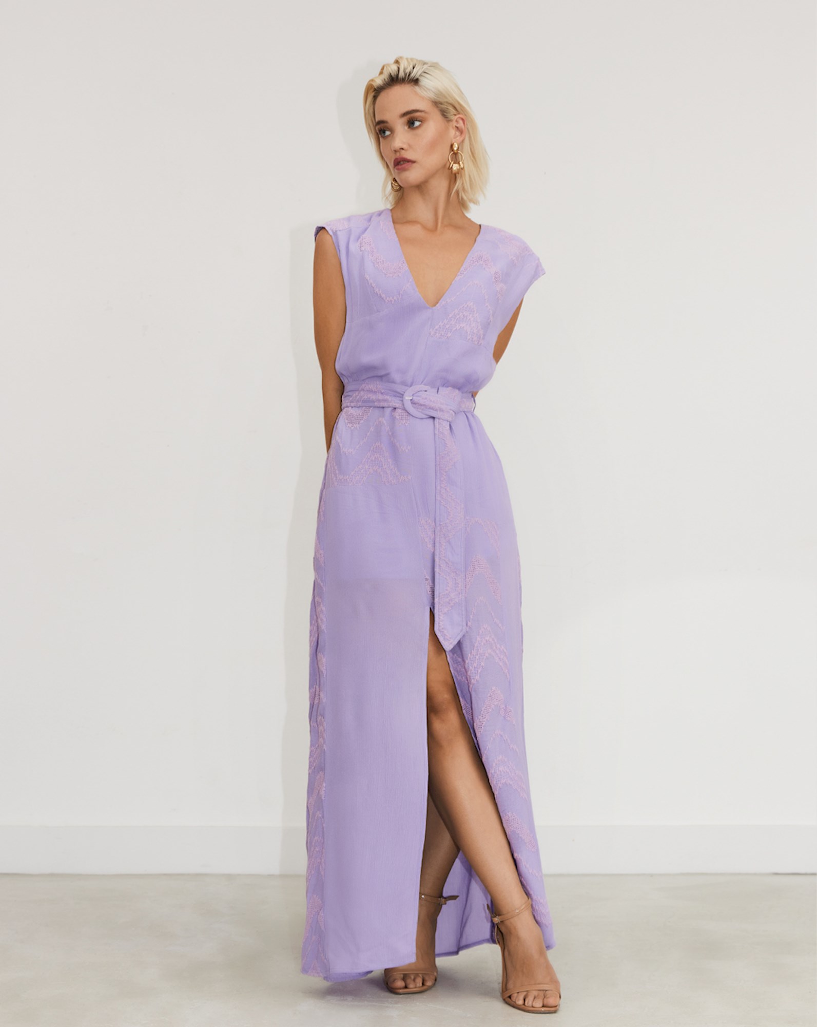 Freebird Lange Lila Jurk Mina | Lilac Maxi Dress