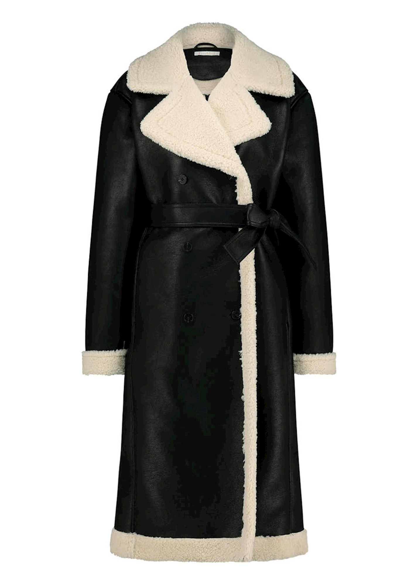 Freebird Taylor Jas Zwart Wit | Faux Fur Lammy Coat Black White