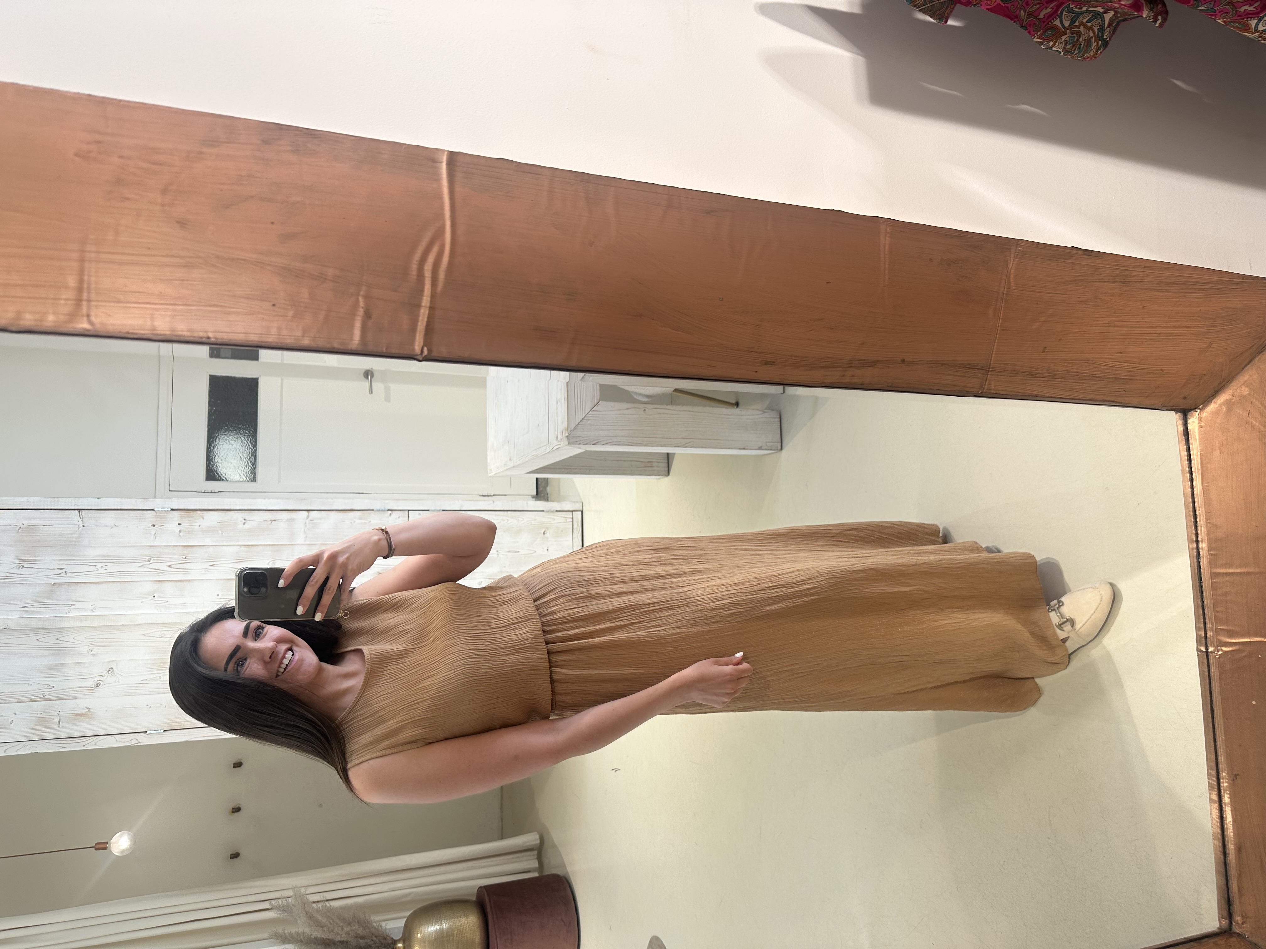 Lurex Set Rok en Top Kobalt Camel