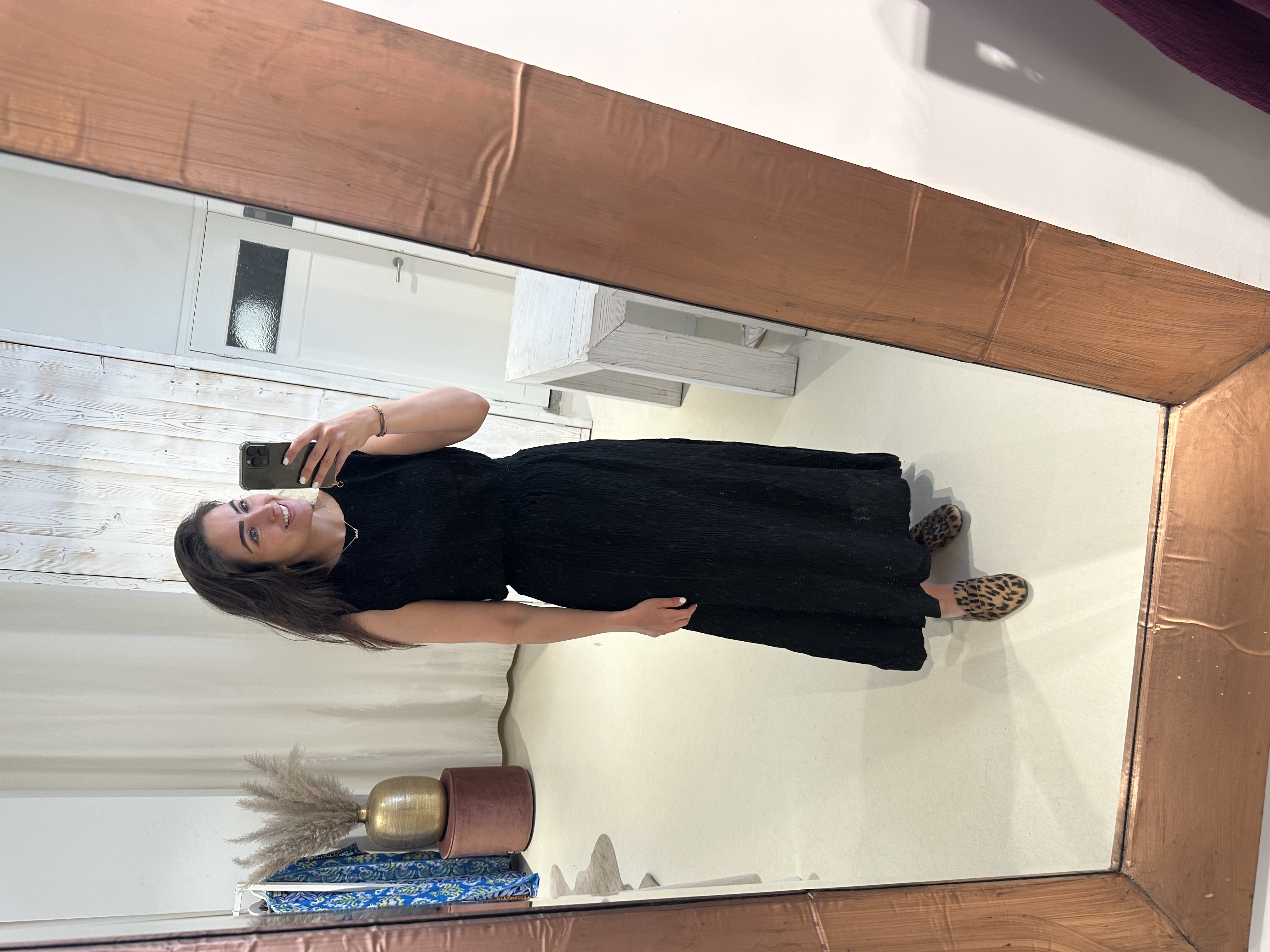 Lurex Set Rok en Top Zwart