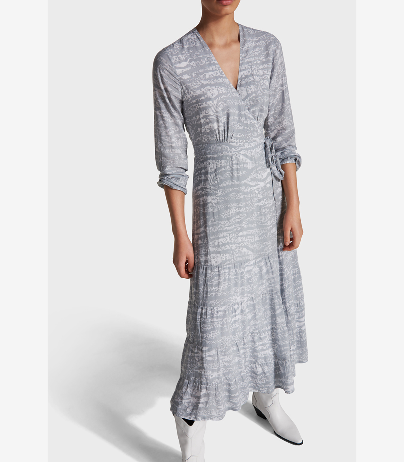 Jurk ALIX The Label Animal Long Dress Zebra Pebble Grey