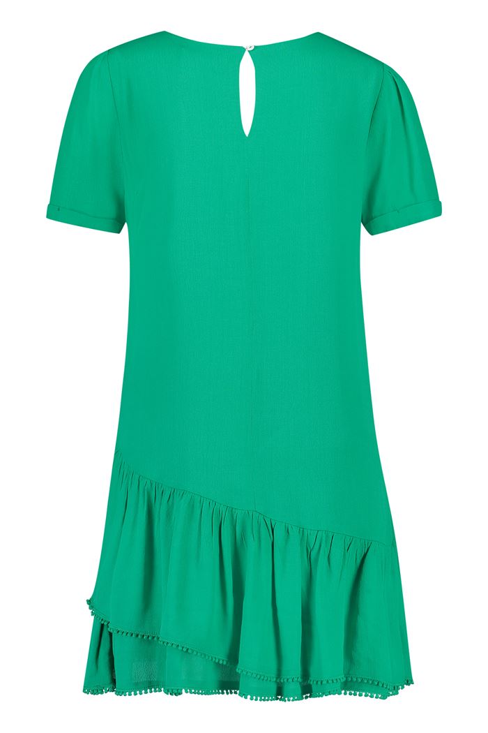 Jurk Freebird Icons Tessa Crepe Short Sleeve Uni Dress Green