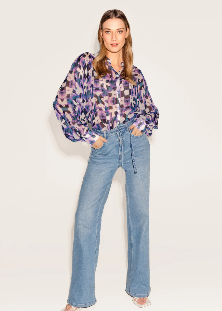 Freebird Icons Blouse Kendall Print Paars Purple