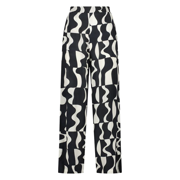 NUKUS Broek Grace Pants Doha Print Black White