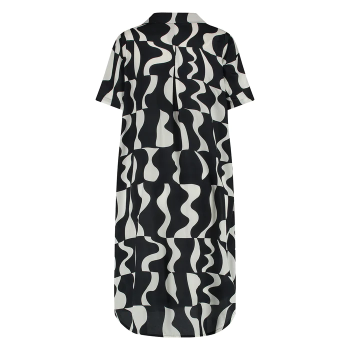 NUKUS Jurk Marloe Dress Doha Print Black White