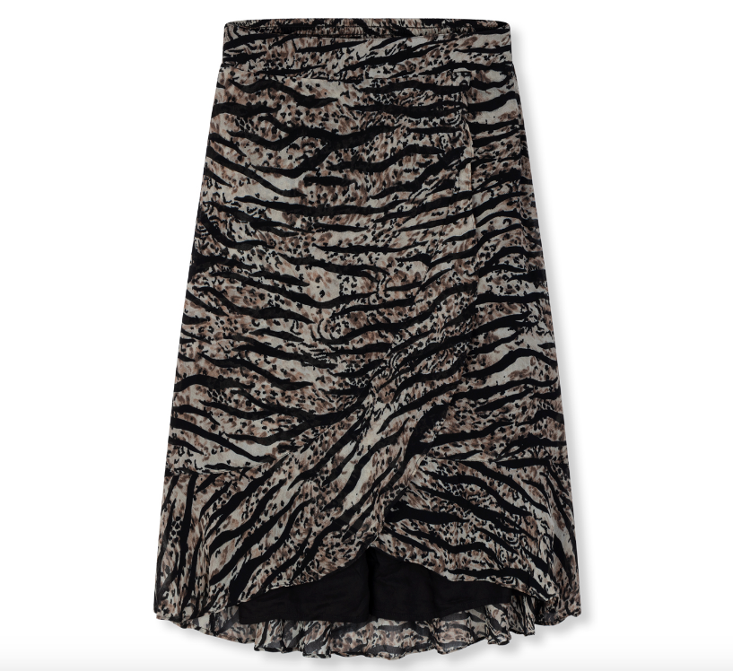 Rok ALIX The Label Animal Chiffon Skirt Zebra