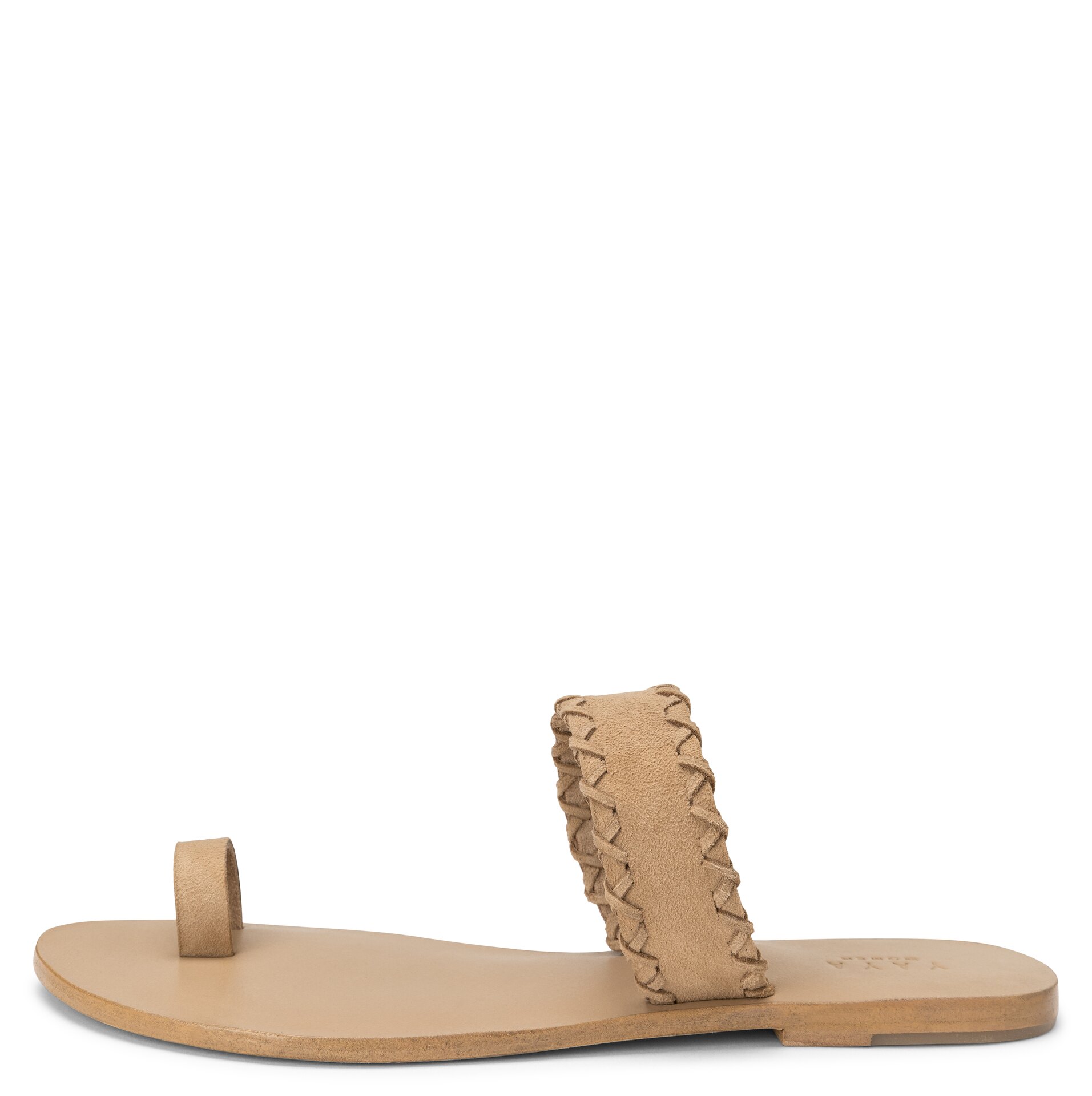 Sandalen YAYA Women Suede Slipper Decoratief Stiksel Wheat