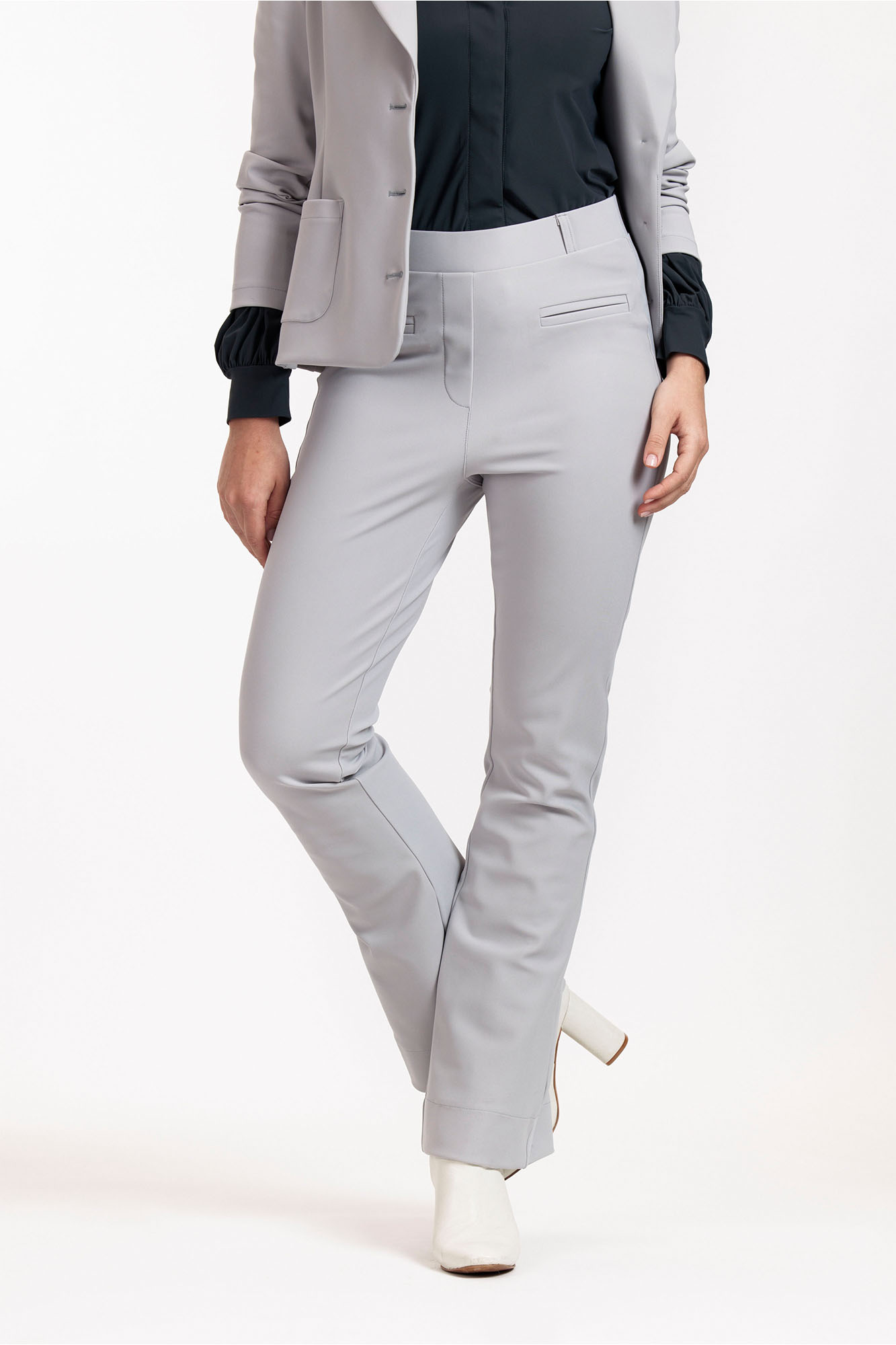 Studio Anneloes Broek Saar Bonded Trousers Light Grey