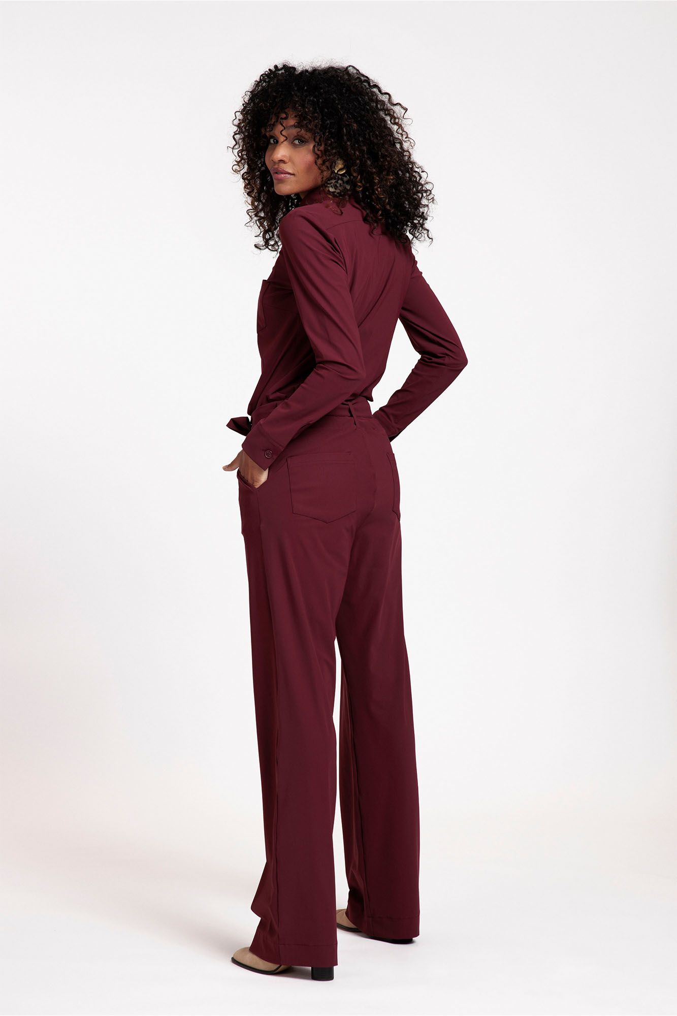 Studio Anneloes Travel Jumpsuit Angel LS Jumpsuit Bordo Bordeaux Burgundy