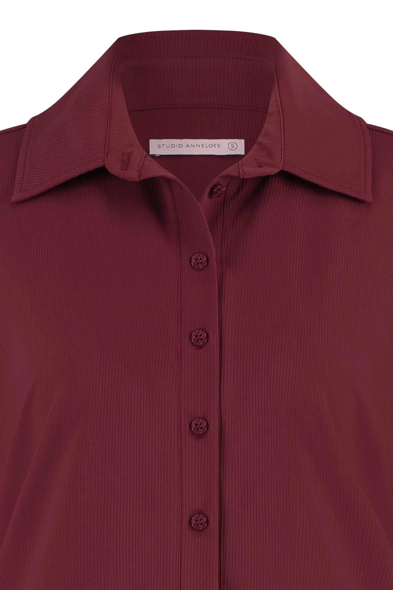 Studio Anneloes Travel Poppy Rib Blouse Bordeaux Bordo