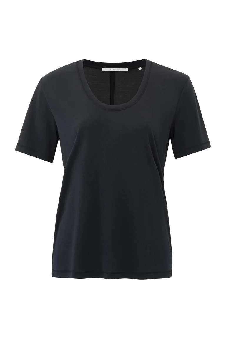 YAYA Basic T-shirt Ronde Hals Korte Mouwen Slim fit Beauty Black