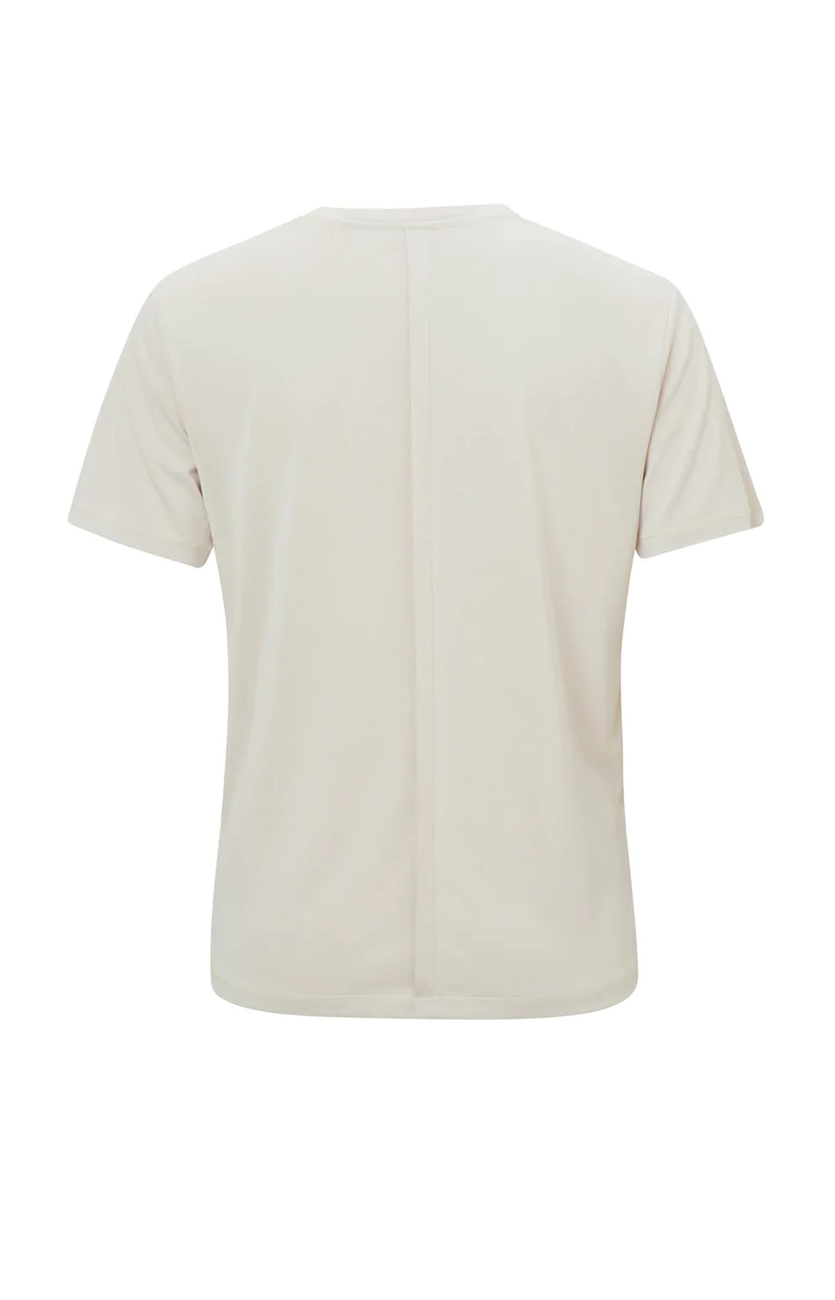 YAYA Basic T-shirt Ronde Hals Korte Mouwen Slim Fit Pumice Stone Sand