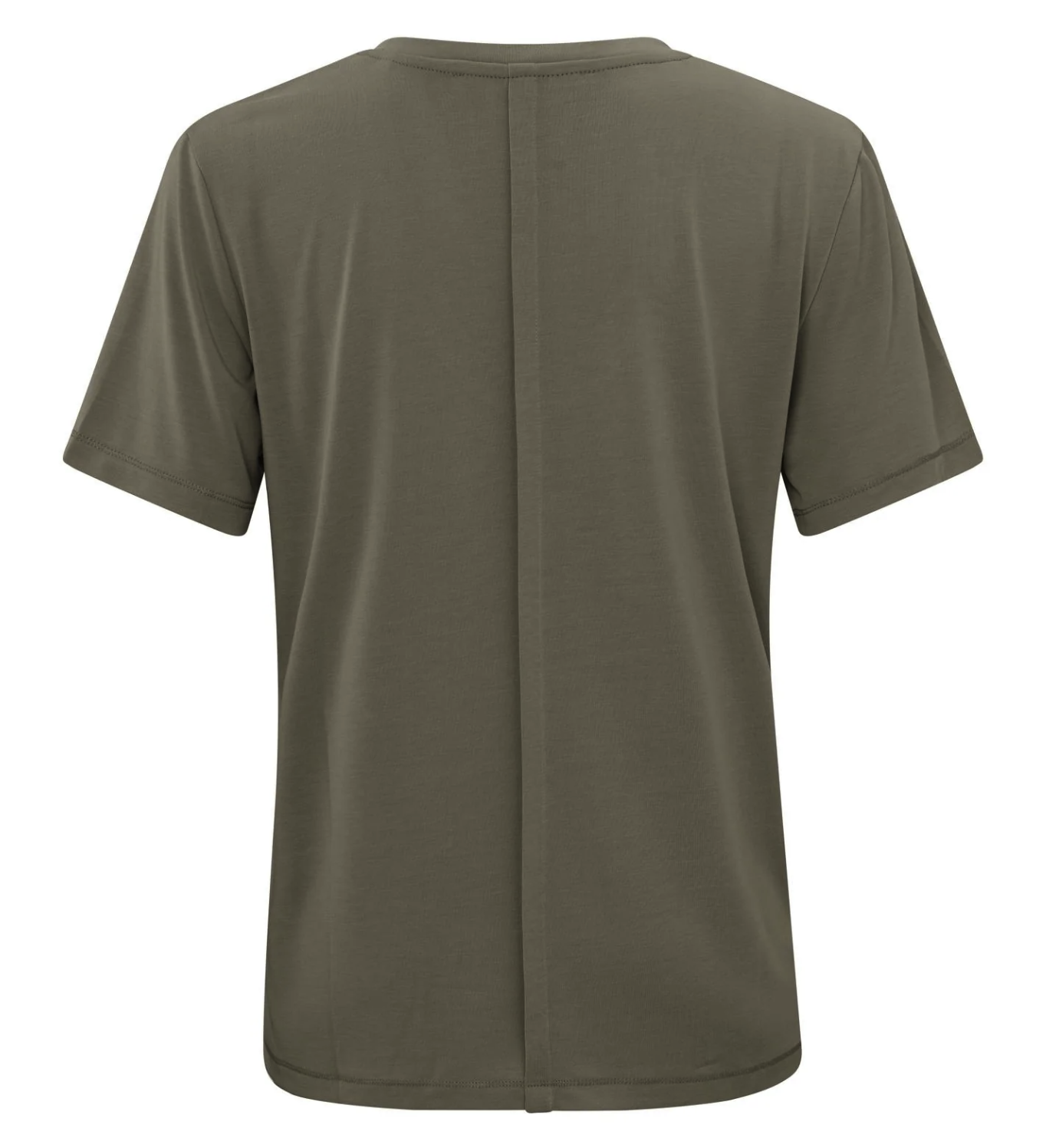 YAYA Basic T-shirt Ronde V-hals en korte mouwen | Round Neck Short Sleeves - Shitake Brown