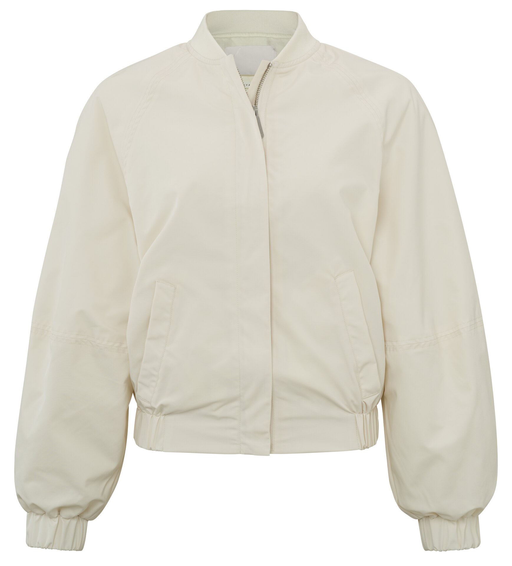 YAYA Bomber Jas | Bomber Jacket Oversized Puffed Sleeves Wool White