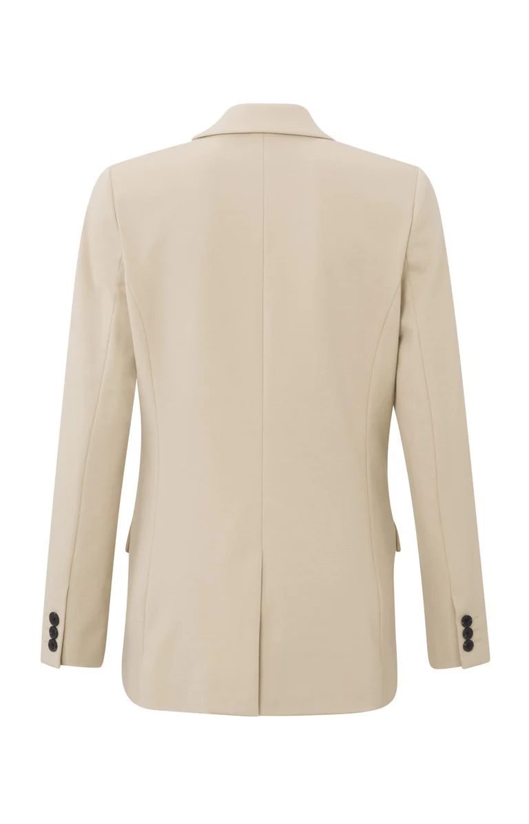 YAYA Jersey Blazer Lange Mouwen Zakken Neutrale tint Oxford Tan Sand