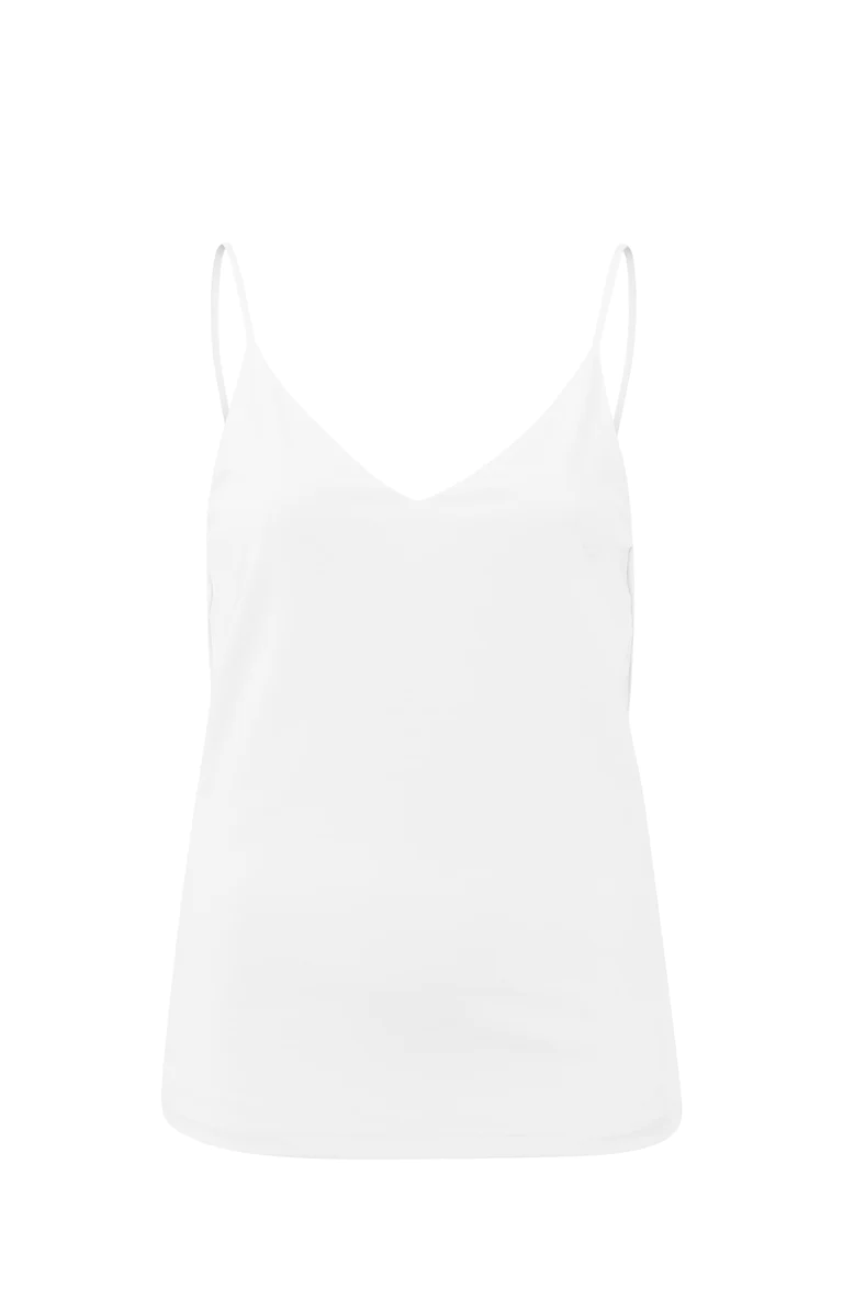 YAYA Top Jersey Cami V-hals Spaghetti bandjes Bright White