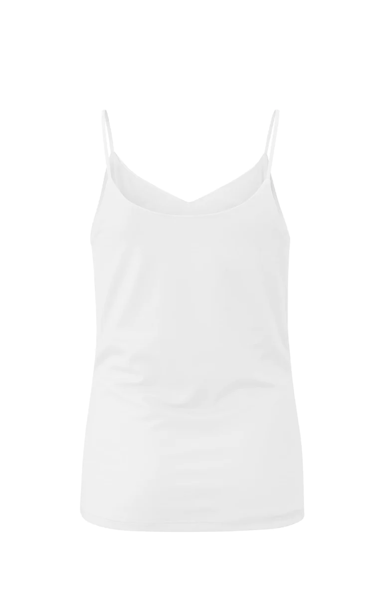 YAYA Top Jersey Cami V-hals Spaghetti bandjes Bright White