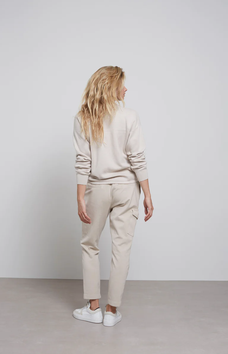 YAYA Jersey Cargo Broek Pumice Stone Sand