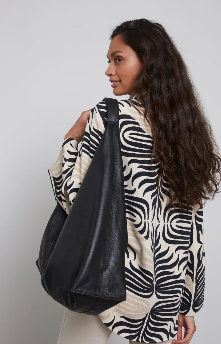 YAYA Soepelvallende Blouse Folklore Print Pumice Stone Sand Dessin
