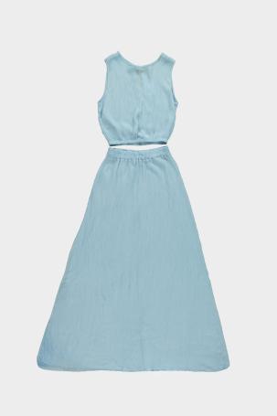 Lurex Set Rok en Top Licht Blauw