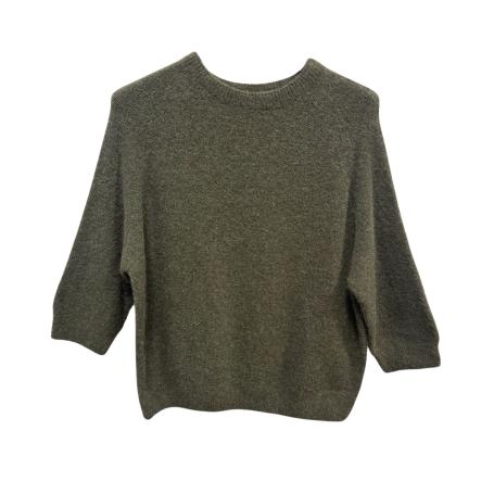 Zacht Gebreide trui 3/4 Baby Alpaca Army Groen