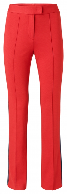 Broek YAYA Women Jersey Broek met uitlopende pijpen en zijstreep Firy Red Navy