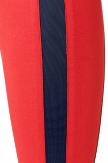 Broek YAYA Women Jersey Broek met uitlopende pijpen en zijstreep Firy Red Navy
