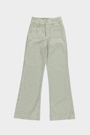 Flair Jeans Streep Ecru Bruin