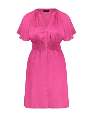 Freebird Jurk Satijn Mae Mini Fuschia Roze | Freebird Satin Dress Fuschia