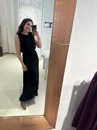 Lurex Set Rok en Top Zwart