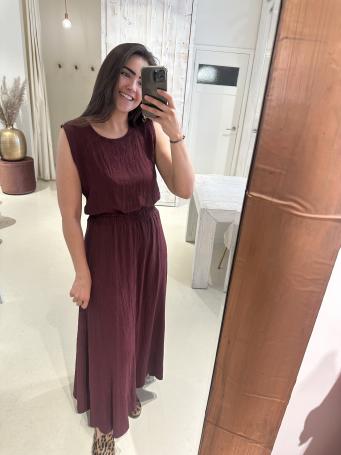 Lurex Set Rok en Top Crinkle Bordeaux