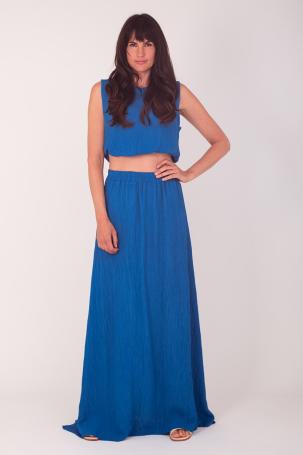 Lurex Set Rok en Top Kobalt Blauw Royal Blue