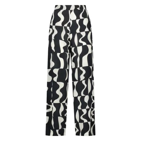 NUKUS Broek Grace Pants Doha Print Black White
