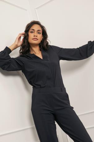 Travel Blouse Studio Anneloes Travel-Kwaliteit Moon Blouse Dark Blue Donker Blauw