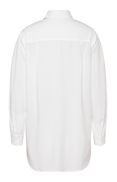 Blouse YAYA Lange Mouwen, Knopen en Afhangende Schoudernaden Pure White