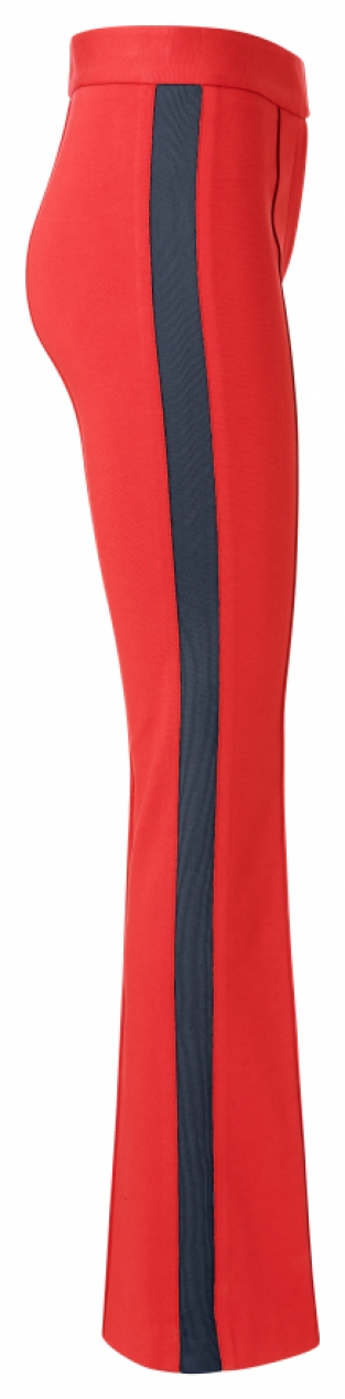 Broek YAYA Women Jersey Broek met uitlopende pijpen en zijstreep Firy Red Navy