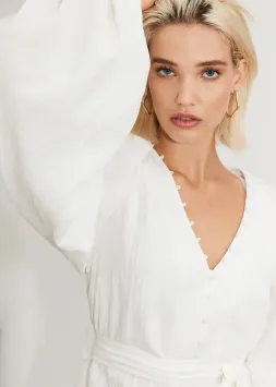 Freebird Icons Jurk Camel Jacquard Off White