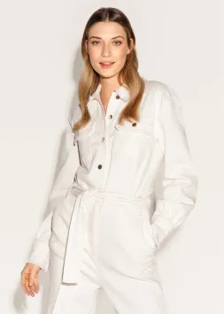 Freebird Icons Jumpsuit Armell Fringe Demin Jumpsuit Off White