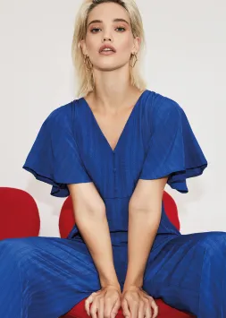 Freebird Icons Jumpsuit Aviana Royal Blue Kobalt Blauw