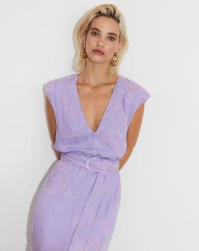 Freebird Lange Lila Jurk Mina | Lilac Maxi Dress