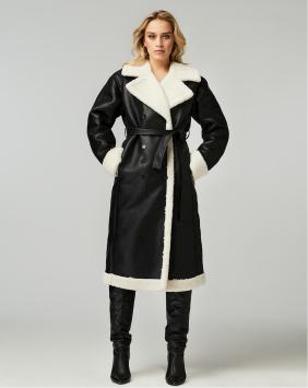 Freebird Taylor Jas Zwart Wit | Faux Fur Lammy Coat Black White