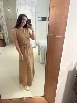 Lurex Set Rok en Top Kobalt Camel