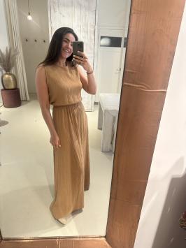 Lurex Set Rok en Top Kobalt Camel